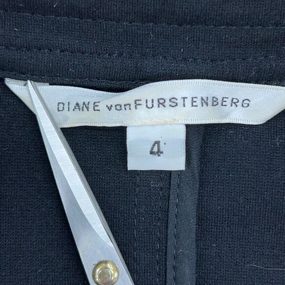 Diane Von Furstenberg DVF Womens Size 4 Atlanta Moto Jacket Asymmetrical Black - Picture 12 of 15